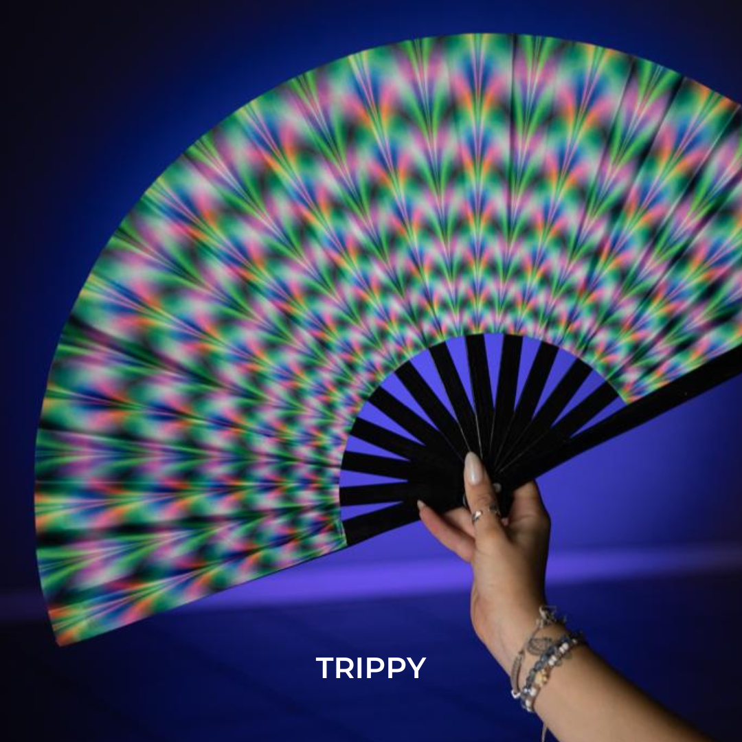 trippy UV fans Electro Glow | South Africa's Best LED Festival Gear & Rave Clothes - festivals outfits, clothes festival, festival clothing south africa, festival ideas outfits, festival outfits rave, festival wear, steam punk goggle, rave glasses, outfit for a rave, kaleidoscope glasses, diffraction glasses, clothes for a rave, rave sunglasses, spectral glasses, rave goggles, clothes for a rave, rave clothing south africa, festival wear south africa, accessories festival, rave sunglasses