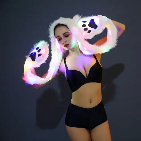 LED Animal Light Up Fluffy Fur Hood & Scarf Electro Glow | South Africa's Best LED Festival Gear & Rave Clothes - festivals outfits, clothes festival, festival clothing south africa, festival ideas outfits, festival outfits rave, festival wear, steam punk goggle, rave glasses, outfit for a rave, kaleidoscope glasses, diffraction glasses, clothes for a rave, rave sunglasses, spectral glasses, rave goggles, clothes for a rave, rave clothing south africa, festival wear south africa, accessories festival