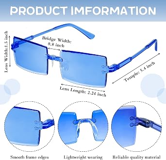 Glow Guru Special - 10 x 90's Rimless Rectangle Spectors Glasses