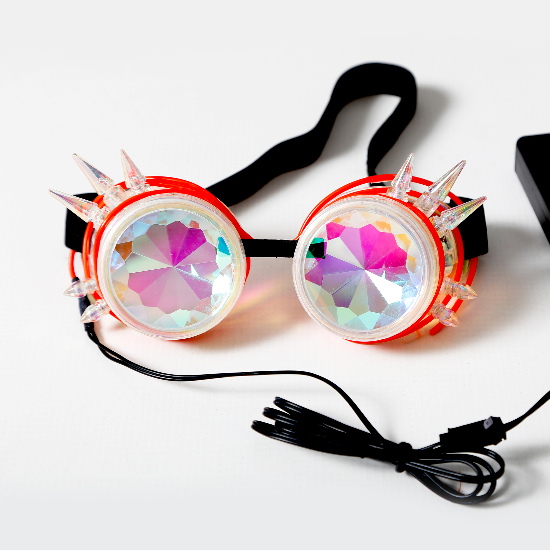 LED steampunk Kaleidoscope glasses Electro Glow | South Africa's Best LED Festival Gear & Rave Clothes - festivals outfits, clothes festival, festival clothing south africa, festival ideas outfits, festival outfits rave, festival wear, steam punk goggle, rave glasses, outfit for a rave, kaleidoscope glasses, diffraction glasses, clothes for a rave, rave sunglasses, spectral glasses, rave goggles, clothes for a rave, rave clothing south africa, festival wear south africa, accessories festival