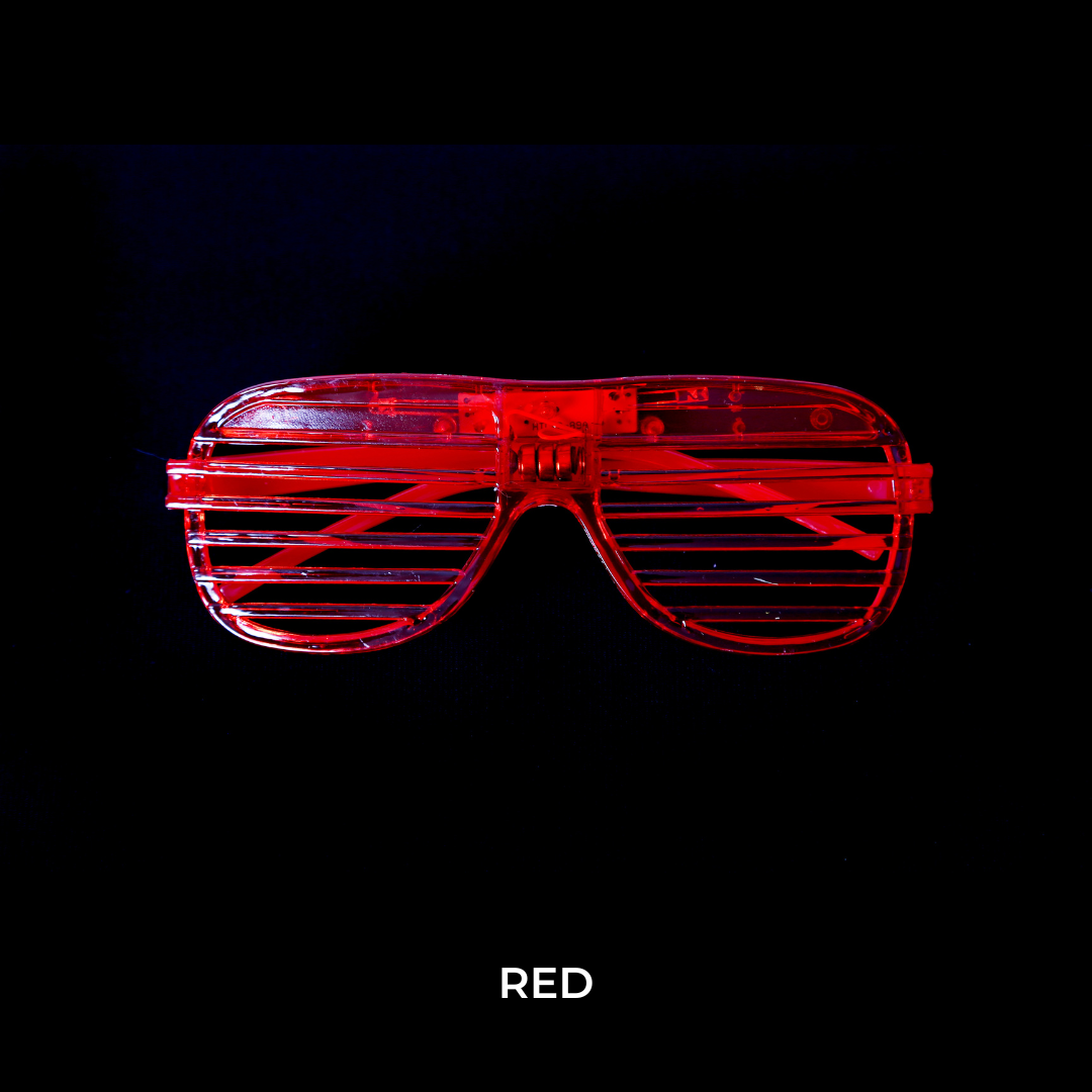 red flashing LED glasses Electro Glow | South Africa's Best LED Festival Gear & Rave Clothes - festivals outfits, clothes festival, festival clothing south africa, festival ideas outfits, festival outfits rave, festival wear, steam punk goggle, rave glasses, outfit for a rave, kaleidoscope glasses, diffraction glasses, clothes for a rave, rave sunglasses, spectral glasses, rave goggles, clothes for a rave, rave clothing south africa, festival wear south africa, accessories festival, rave sunglasses