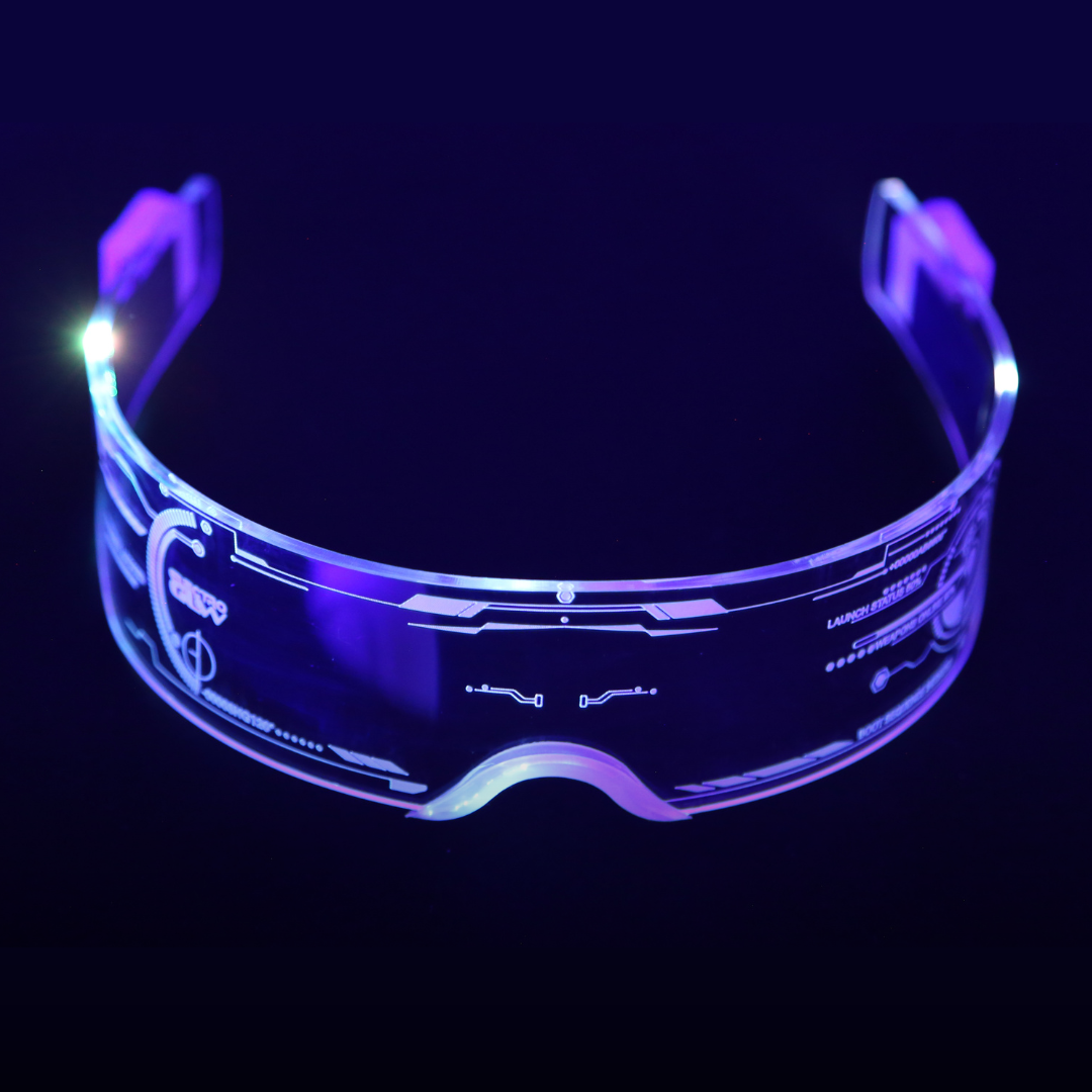 Futuristic Led Glow in the Dark - Futuristic LED Wrap-Around Glasses- Electro Glow