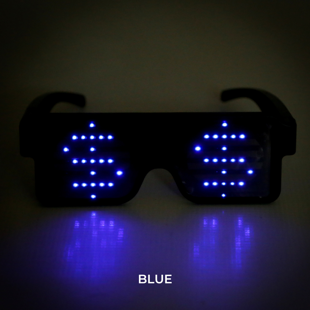 Blue LED Party Glasses Electro Glow | South Africa's Best LED Festival Gear & Rave Clothes - festivals outfits, clothes festival, festival clothing south africa, festival ideas outfits, festival outfits rave, festival wear, steam punk goggle, rave glasses, outfit for a rave, kaleidoscope glasses, diffraction glasses, clothes for a rave, rave sunglasses, spectral glasses, rave goggles, clothes for a rave, rave clothing south africa, festival wear south africa, accessories festival, rave sunglasses