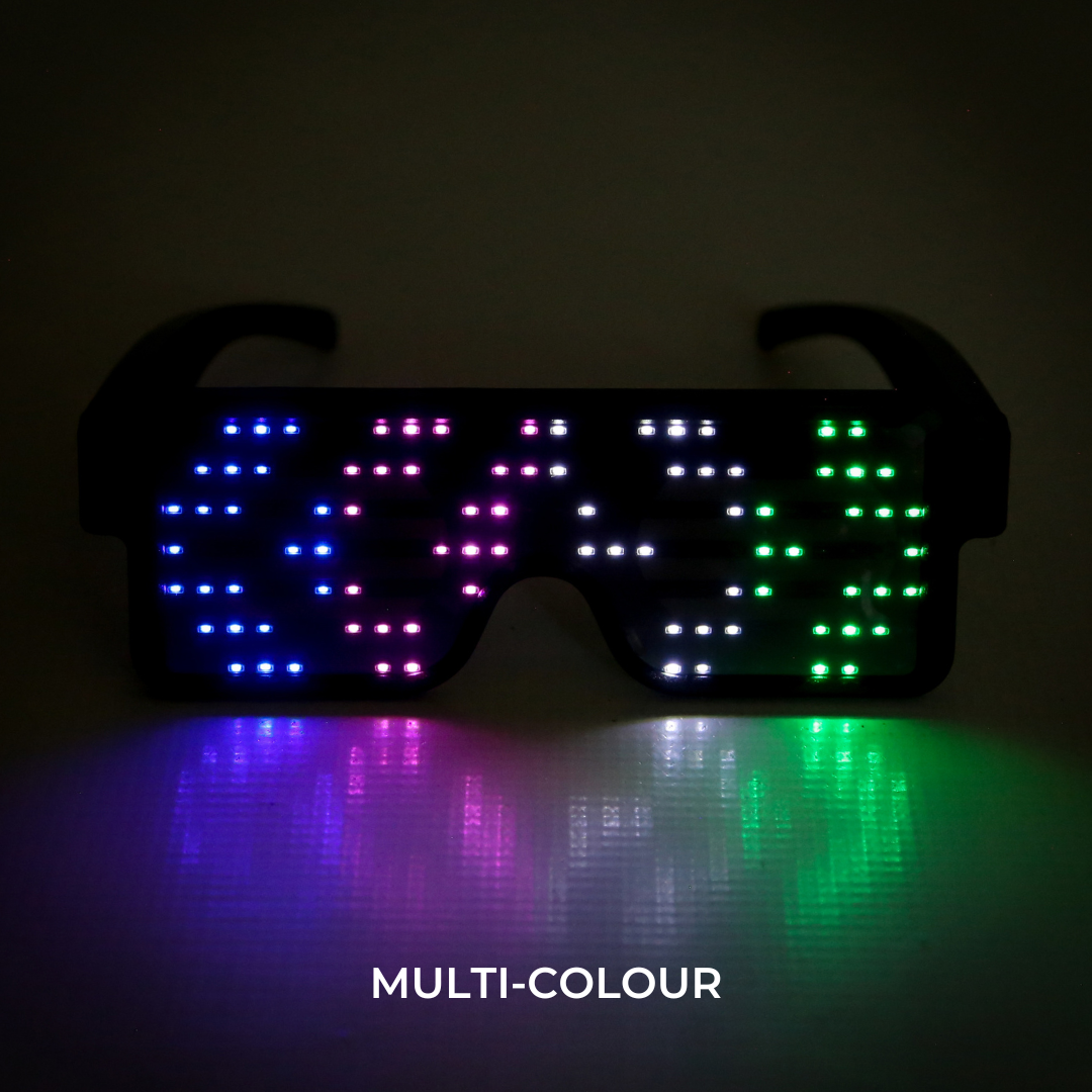 LED Party Glasses 2 Electro Glow | South Africa's Best LED Festival Gear & Rave Clothes - festivals outfits, clothes festival, festival clothing south africa, festival ideas outfits, festival outfits rave, festival wear, steam punk goggle, rave glasses, outfit for a rave, kaleidoscope glasses, diffraction glasses, clothes for a rave, rave sunglasses, spectral glasses, rave goggles, clothes for a rave, rave clothing south africa, festival wear south africa, accessories festival, rave sunglasses