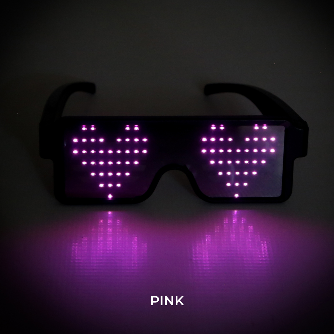 Pink LED Party Glasses Electro Glow | South Africa's Best LED Festival Gear & Rave Clothes - festivals outfits, clothes festival, festival clothing south africa, festival ideas outfits, festival outfits rave, festival wear, steam punk goggle, rave glasses, outfit for a rave, kaleidoscope glasses, diffraction glasses, clothes for a rave, rave sunglasses, spectral glasses, rave goggles, clothes for a rave, rave clothing south africa, festival wear south africa, accessories festival, rave sunglasses