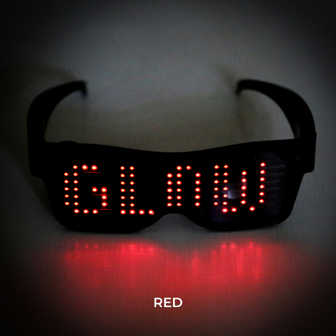 Red LED Party Glasses Electro Glow | South Africa's Best LED Festival Gear & Rave Clothes - festivals outfits, clothes festival, festival clothing south africa, festival ideas outfits, festival outfits rave, festival wear, steam punk goggle, rave glasses, outfit for a rave, kaleidoscope glasses, diffraction glasses, clothes for a rave, rave sunglasses, spectral glasses, rave goggles, clothes for a rave, rave clothing south africa, festival wear south africa, accessories festival, rave sunglasses