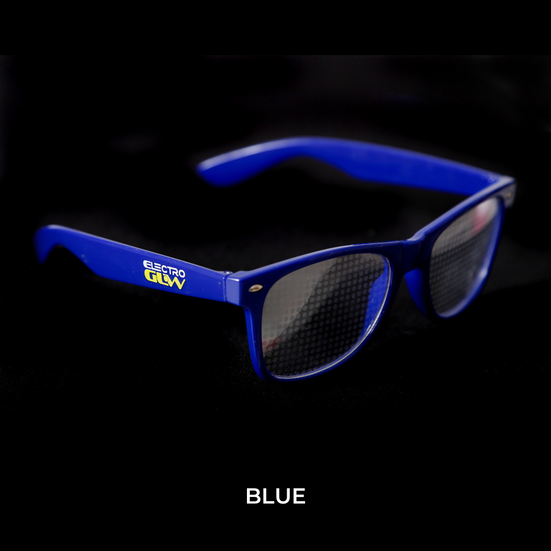 blue diffraction glasses from Electro Glow | South Africa's Best LED Festival Gear & Rave Clothes - festivals outfits, clothes festival, festival clothing south africa, festival ideas outfits, festival outfits rave, festival wear, steam punk goggle, rave glasses, outfit for a rave, kaleidoscope glasses, diffraction glasses, clothes for a rave, rave sunglasses, spectral glasses, rave goggles, clothes for a rave, rave clothing south africa, festival wear south africa, accessories festival, rave sunglasses