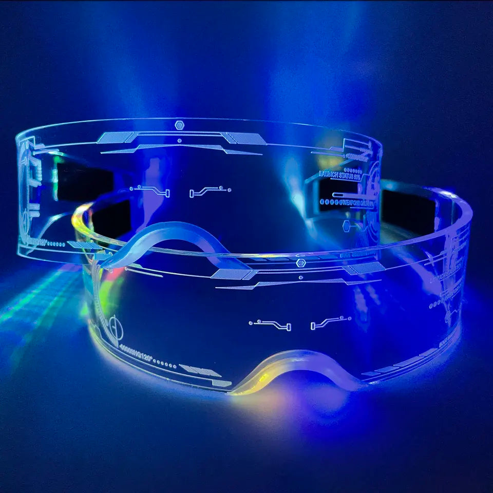 Futuristic LED Glasses 5 from Electro Glow | South Africa's Best LED Festival Gear & Rave Clothes - festivals outfits, clothes festival, festival clothing south africa, festival ideas outfits, festival outfits rave, festival wear, steam punk goggle, rave glasses, outfit for a rave, kaleidoscope glasses, diffraction glasses, clothes for a rave, rave sunglasses, spectral glasses, rave goggles, clothes for a rave, rave clothing south africa, festival wear south africa, accessories festival, rave sunglasses