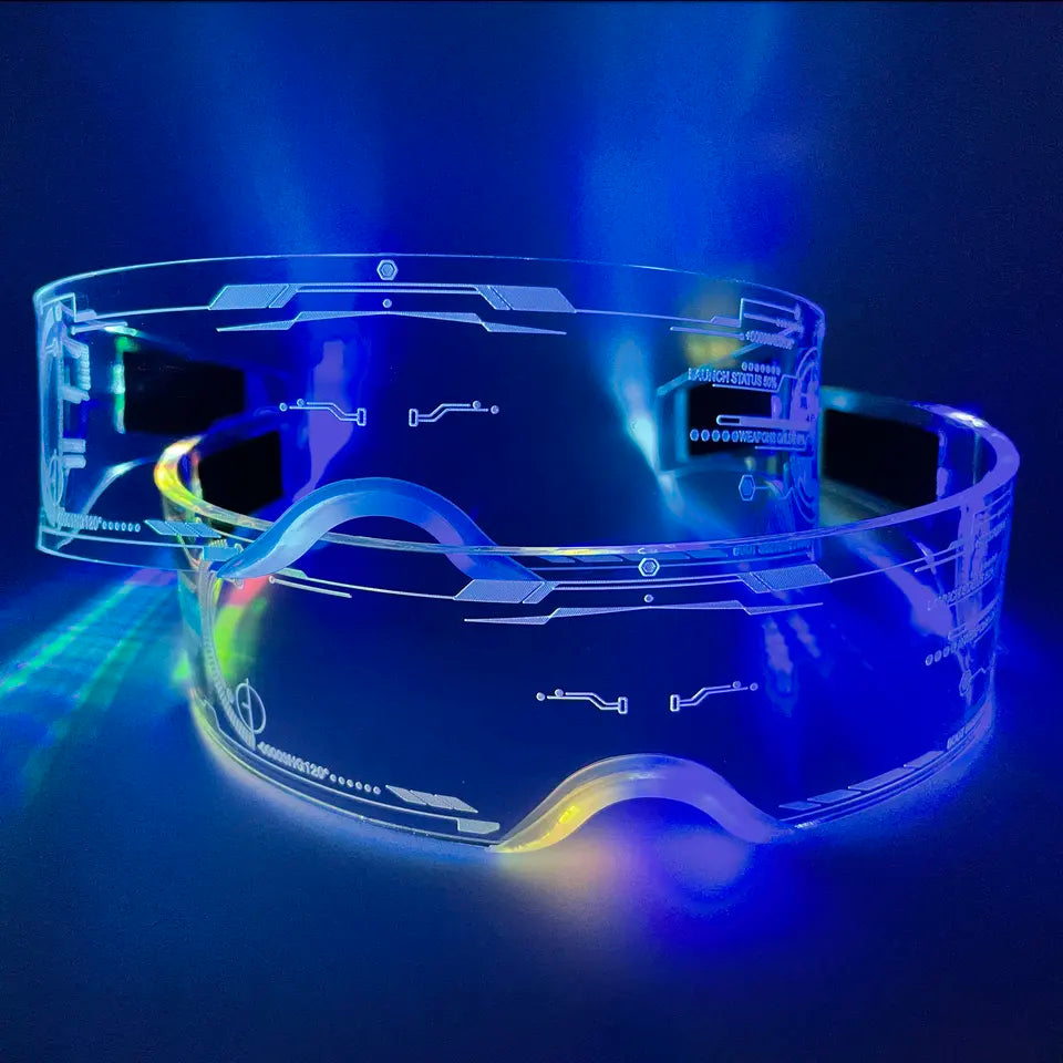 Futuristic LED Glasses 5 from Electro Glow | South Africa's Best LED Festival Gear & Rave Clothes - festivals outfits, clothes festival, festival clothing south africa, festival ideas outfits, festival outfits rave, festival wear, steam punk goggle, rave glasses, outfit for a rave, kaleidoscope glasses, diffraction glasses, clothes for a rave, rave sunglasses, spectral glasses, rave goggles, clothes for a rave, rave clothing south africa, festival wear south africa, accessories festival, rave sunglasses