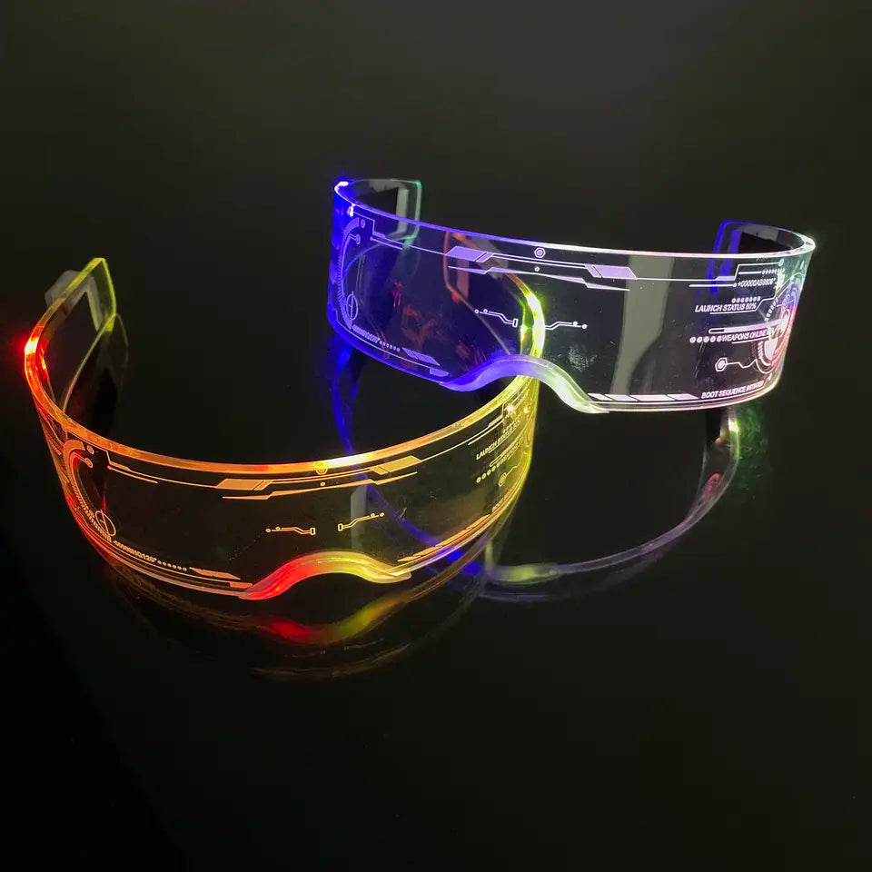 Futuristic LED Glasses 2 from Electro Glow | South Africa's Best LED Festival Gear & Rave Clothes - festivals outfits, clothes festival, festival clothing south africa, festival ideas outfits, festival outfits rave, festival wear, steam punk goggle, rave glasses, outfit for a rave, kaleidoscope glasses, diffraction glasses, clothes for a rave, rave sunglasses, spectral glasses, rave goggles, clothes for a rave, rave clothing south africa, festival wear south africa, accessories festival, rave sunglasses