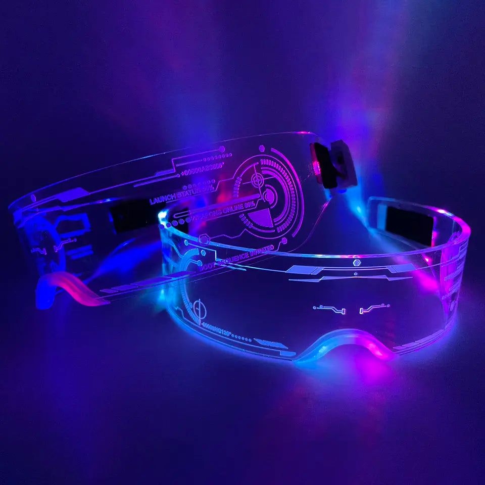 Futuristic LED Glasses 6 from Electro Glow | South Africa's Best LED Festival Gear & Rave Clothes - festivals outfits, clothes festival, festival clothing south africa, festival ideas outfits, festival outfits rave, festival wear, steam punk goggle, rave glasses, outfit for a rave, kaleidoscope glasses, diffraction glasses, clothes for a rave, rave sunglasses, spectral glasses, rave goggles, clothes for a rave, rave clothing south africa, festival wear south africa, accessories festival, rave sunglasses