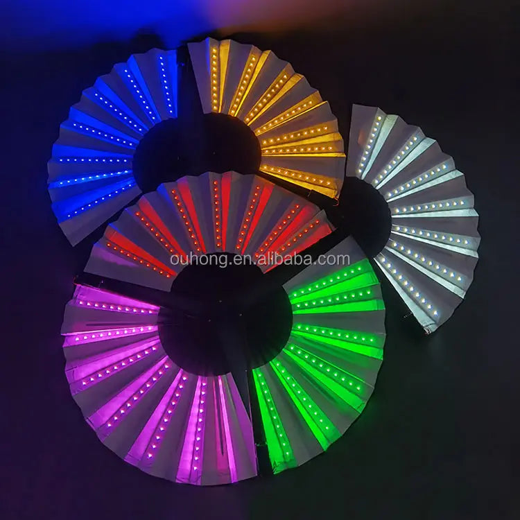 multicolour LED light-up fans Electro Glow | South Africa's Best LED Festival Gear & Rave Clothes - festivals outfits, clothes festival, festival clothing south africa, festival ideas outfits, festival outfits rave, festival wear, steam punk goggle, rave glasses, outfit for a rave, kaleidoscope glasses, diffraction glasses, clothes for a rave, rave sunglasses, spectral glasses, rave goggles, clothes for a rave, rave clothing south africa, festival wear south africa, accessories festival, rave sunglasses