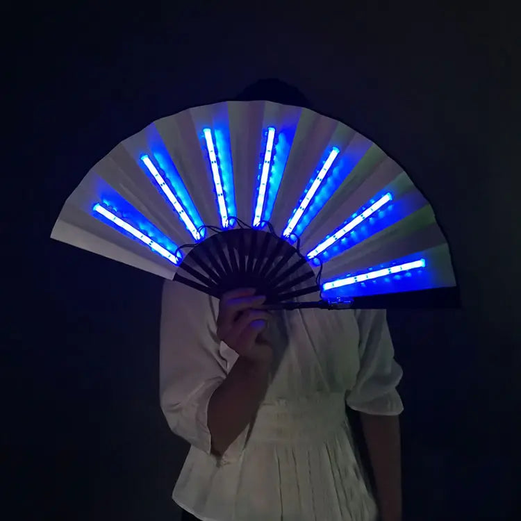 blue LED light-up fans Electro Glow | South Africa's Best LED Festival Gear & Rave Clothes - festivals outfits, clothes festival, festival clothing south africa, festival ideas outfits, festival outfits rave, festival wear, steam punk goggle, rave glasses, outfit for a rave, kaleidoscope glasses, diffraction glasses, clothes for a rave, rave sunglasses, spectral glasses, rave goggles, clothes for a rave, rave clothing south africa, festival wear south africa, accessories festival, rave sunglasses